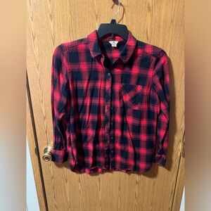 Men’s Size Large Woolrich Button Down Button Up Plaid Flannel Shirt Western